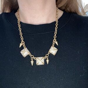 Club Monaco Chain Link Rhinestone Statement Necklace